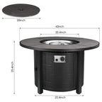 Premium 42-Inch Outdoor 50K BTU Propane Patio Gas Fire Pit Coffee Table W/ Cover