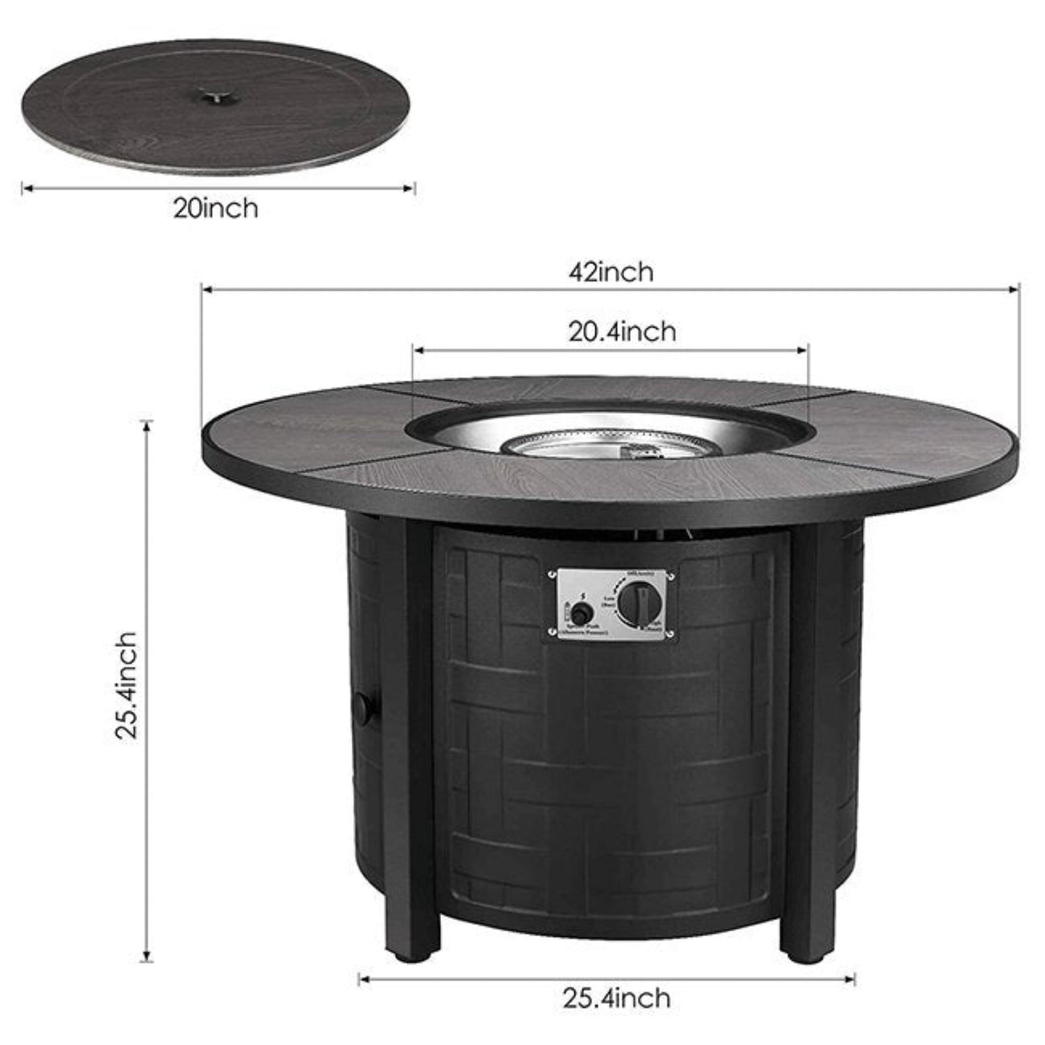 Premium 42-Inch Outdoor 50K BTU Propane Patio Gas Fire Pit Coffee Table W/ Cover