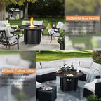 Premium 42-Inch Outdoor 50K BTU Propane Patio Gas Fire Pit Coffee Table W/ Cover