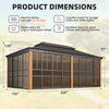 Solstice Premium All-Season Outdoor Wood Grain Sunroom with Sliding Doors and Double Top Roof