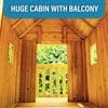 Premium Cedar Wood Tree House Swing Set With Clubhouse, Wave Slide And Scoop Slide
