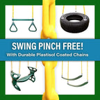 Premium Cedar Wood Tree House Swing Set With Clubhouse, Wave Slide And Scoop Slide