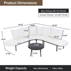 Premium Half-Moon 6-Person Curved Outdoor Furniture Sofa Patio Set