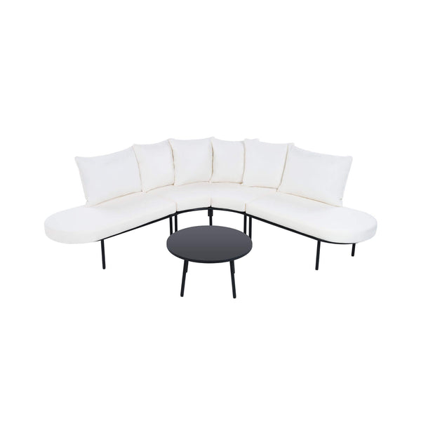 Premium Half-Moon 6-Person Curved Outdoor Furniture Sofa Patio Set