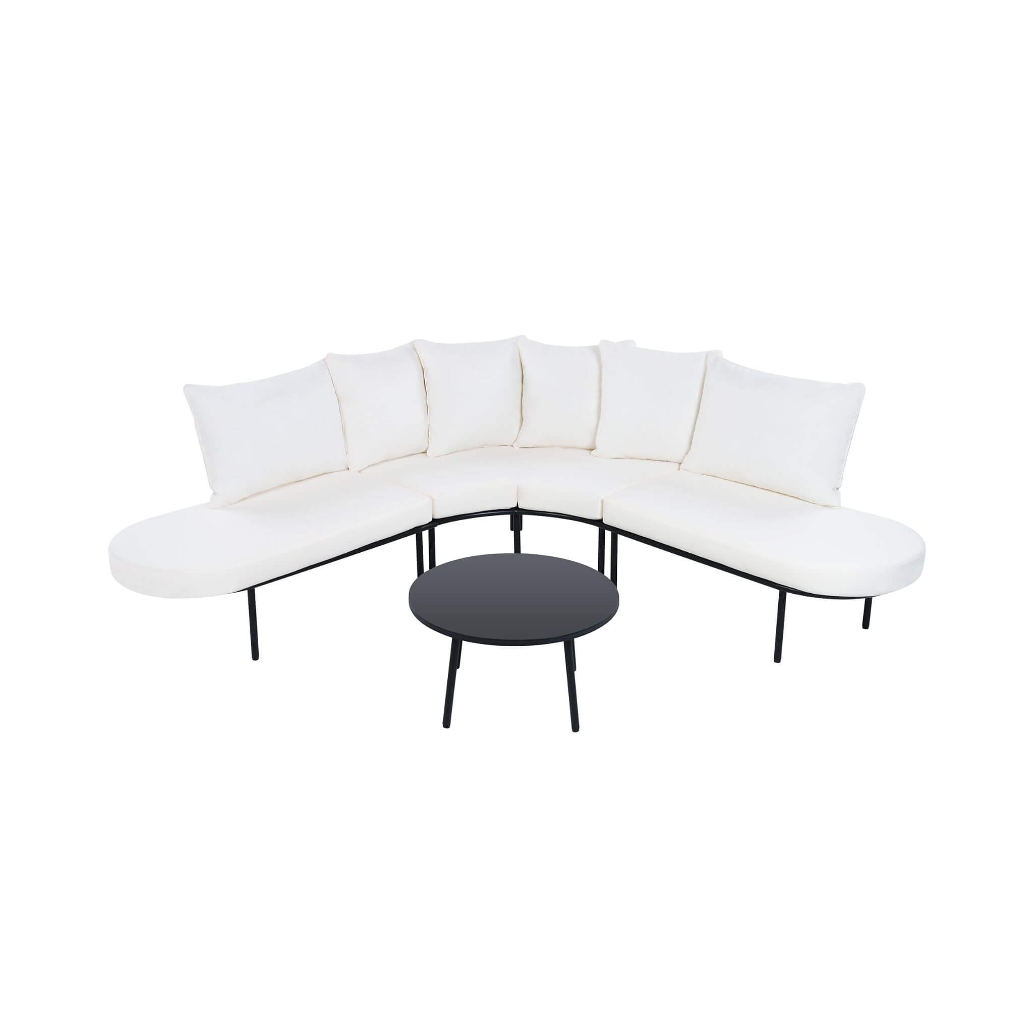 Premium Half-Moon 6-Person Curved Outdoor Furniture Sofa Patio Set