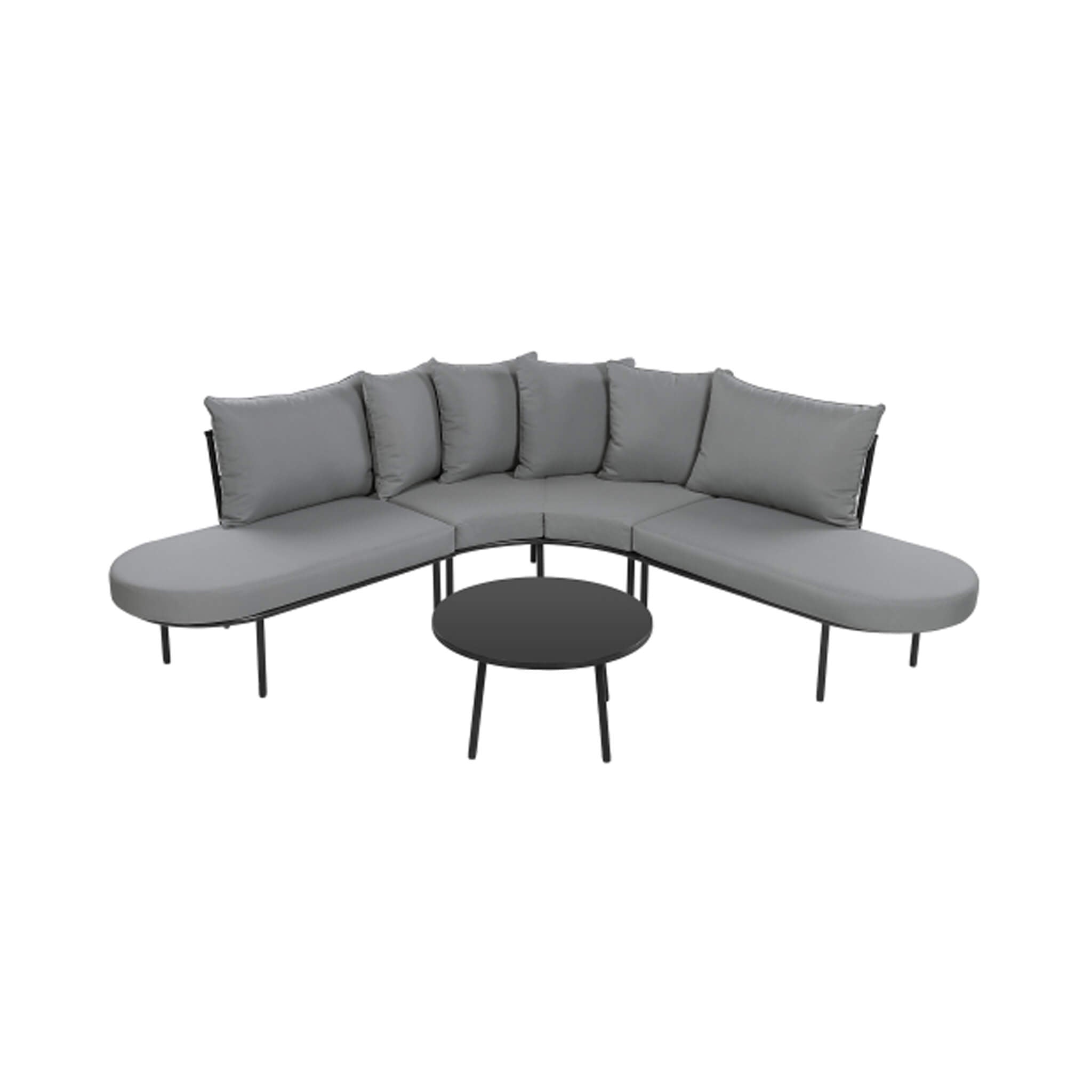 Premium Half-Moon 6-Person Curved Outdoor Furniture Sofa Patio Set
