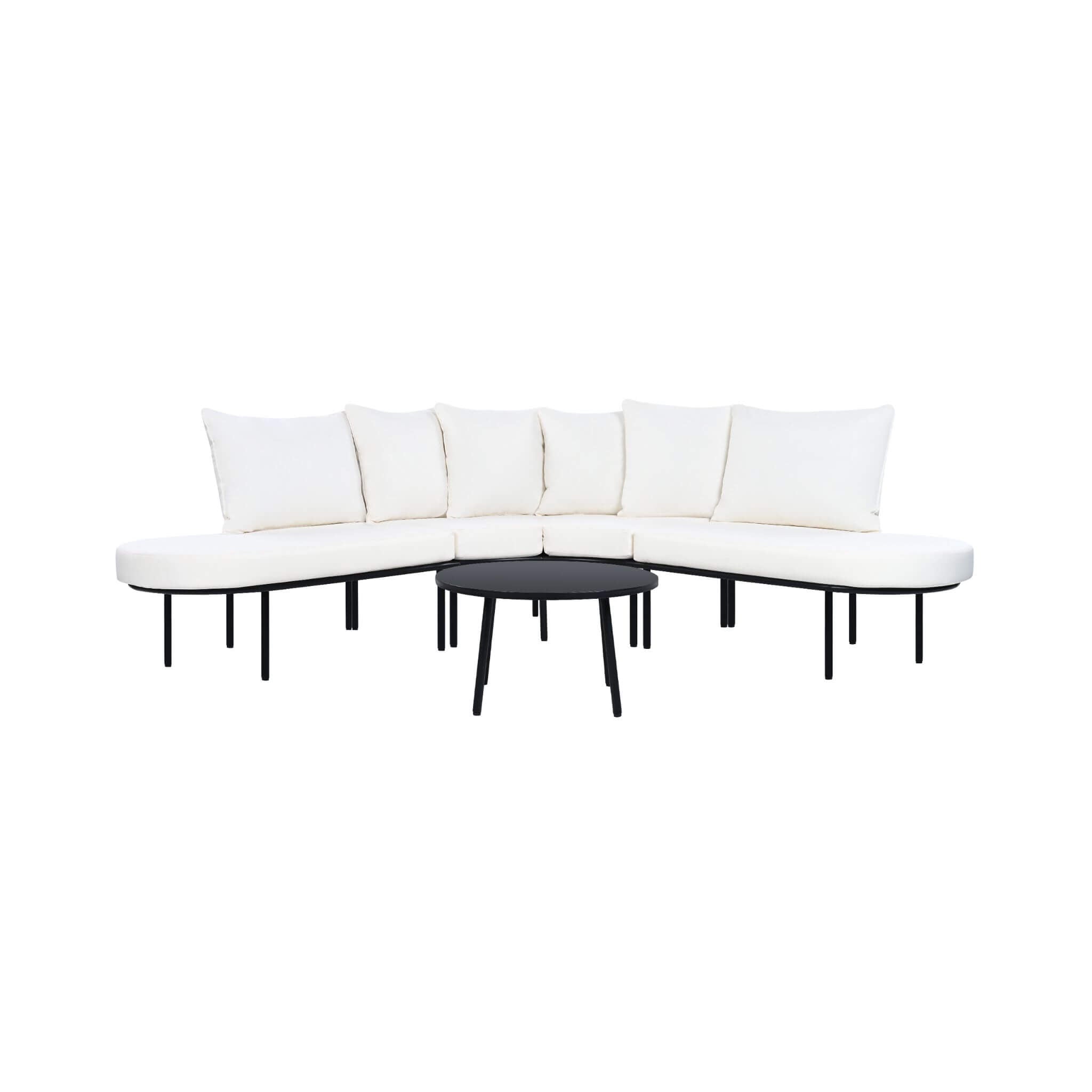 Premium Half-Moon 6-Person Curved Outdoor Furniture Sofa Patio Set