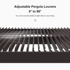 Premium Outdoor Aluminum Louvered Patio Pergola With LED Lights [PERGOLA ONLY]