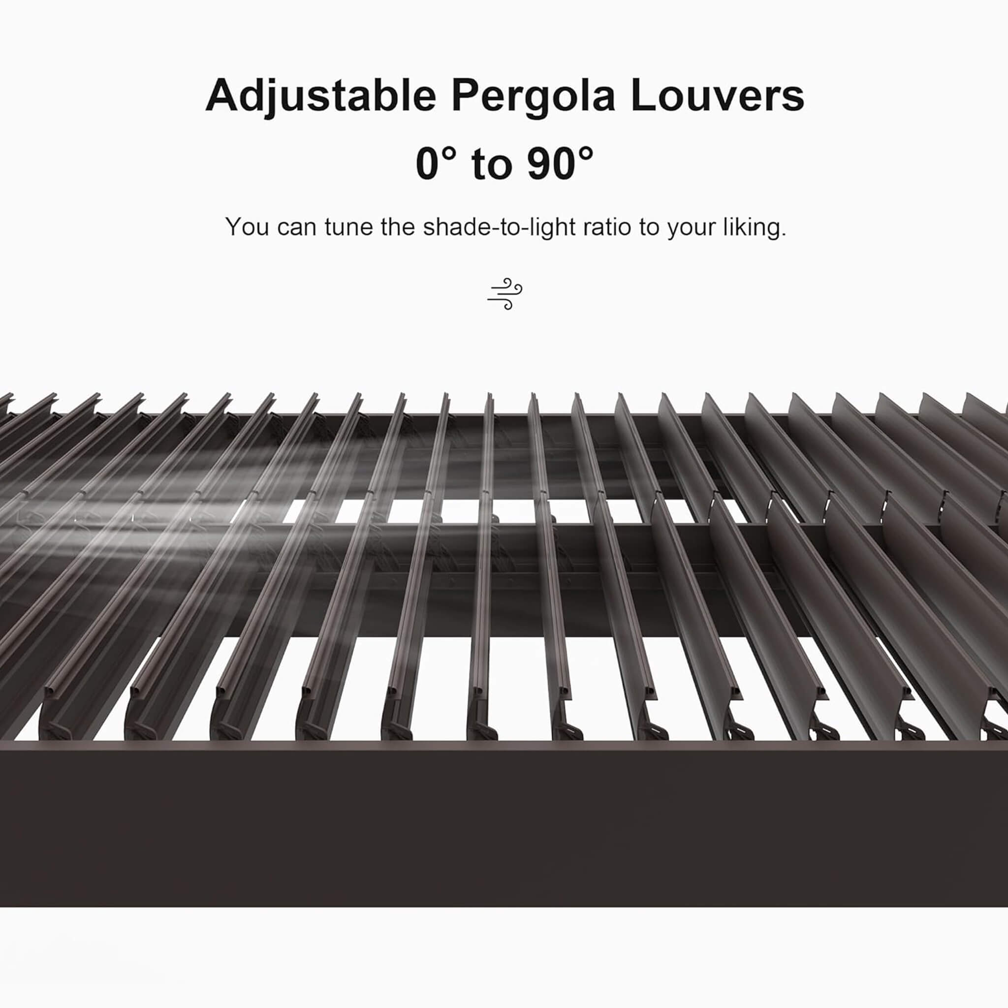 Premium Outdoor Aluminum Louvered Patio Pergola With LED Lights [PERGOLA ONLY]