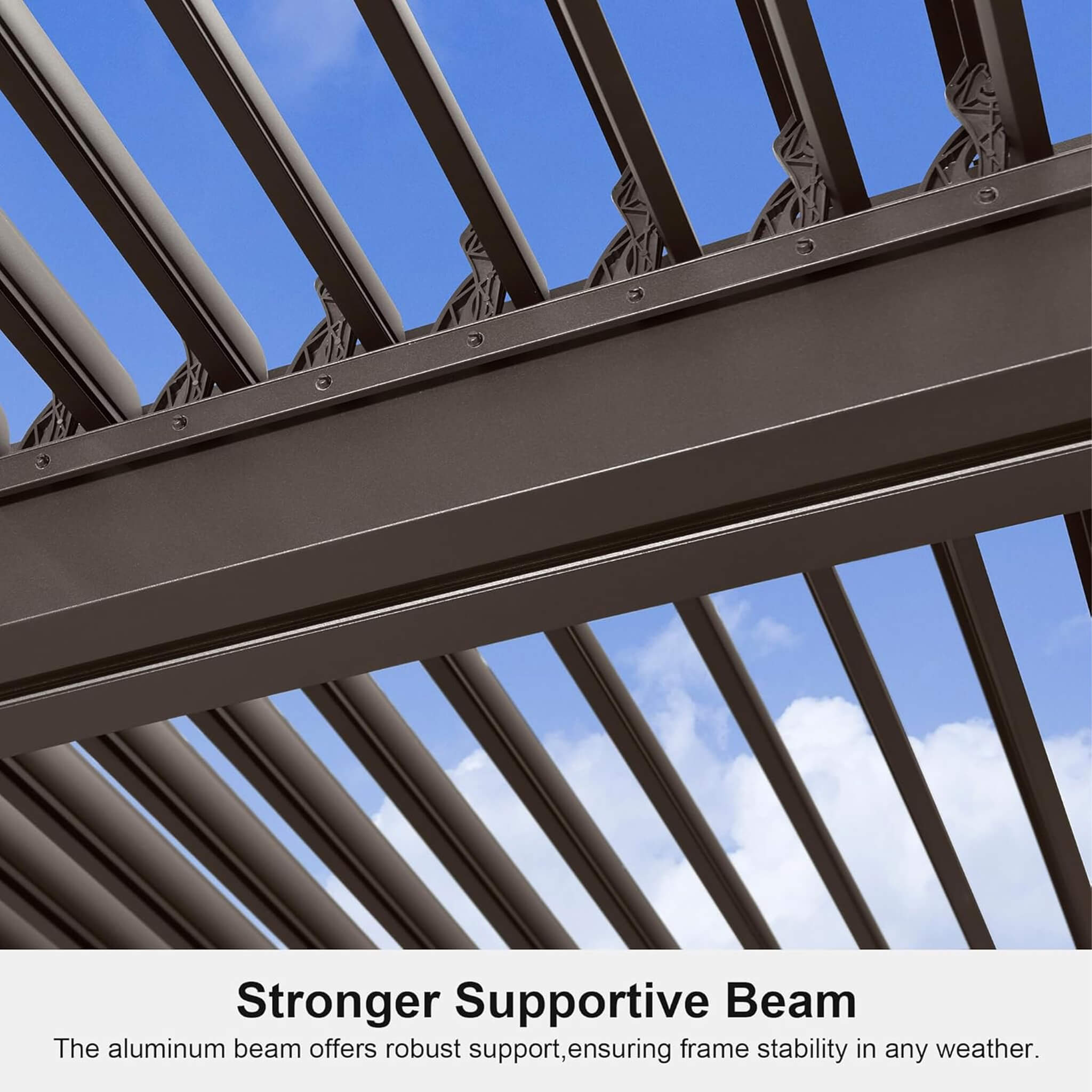 Premium Outdoor Aluminum Louvered Patio Pergola With LED Lights [PERGOLA ONLY]