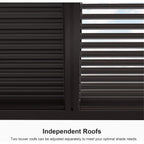 Premium Outdoor Aluminum Louvered Patio Pergola With LED Lights [PERGOLA ONLY]