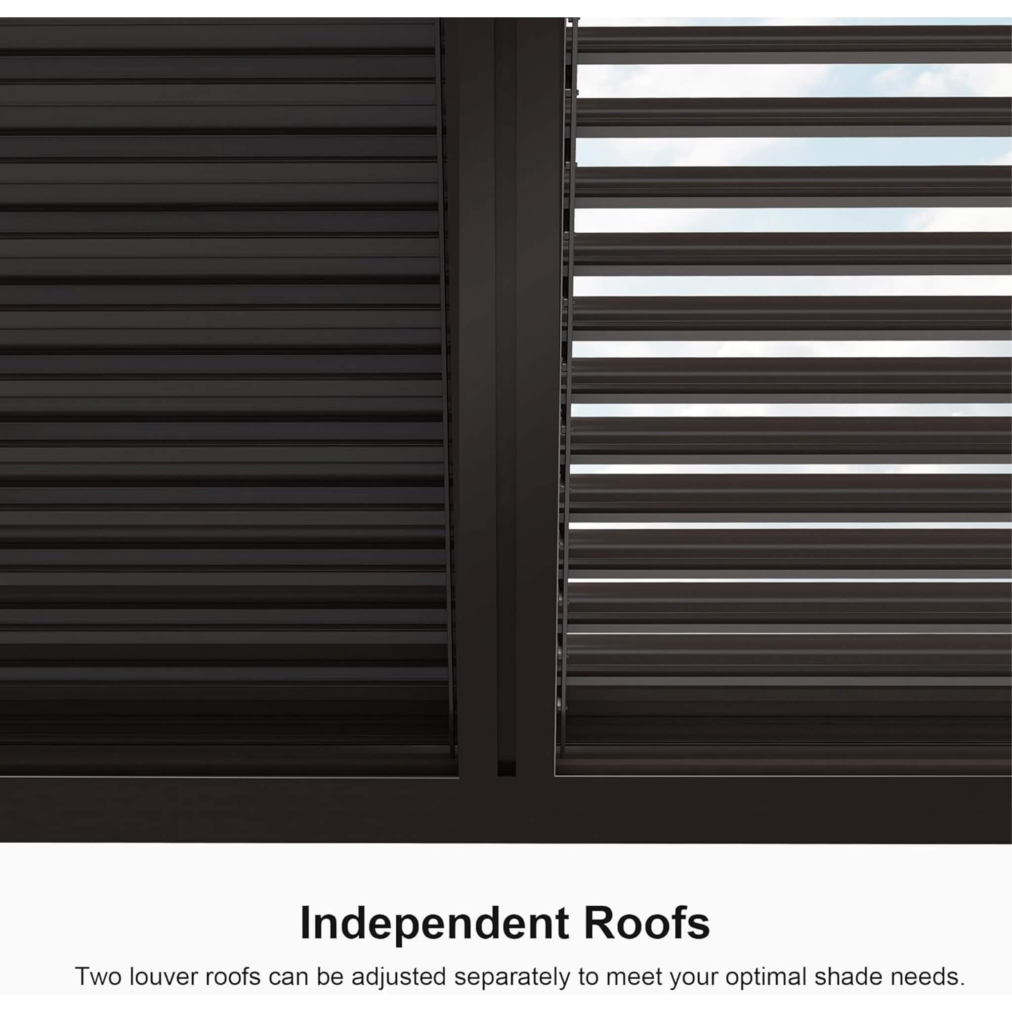 Premium Outdoor Aluminum Louvered Patio Pergola With LED Lights [PERGOLA ONLY]
