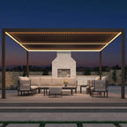 Premium Outdoor Aluminum Louvered Patio Pergola With LED Lights [PERGOLA ONLY]