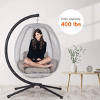 Premium 70-Inch Outdoor Hammock Egg Swing Chair With Stand