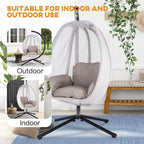 Premium 70-Inch Outdoor Hammock Egg Swing Chair With Stand