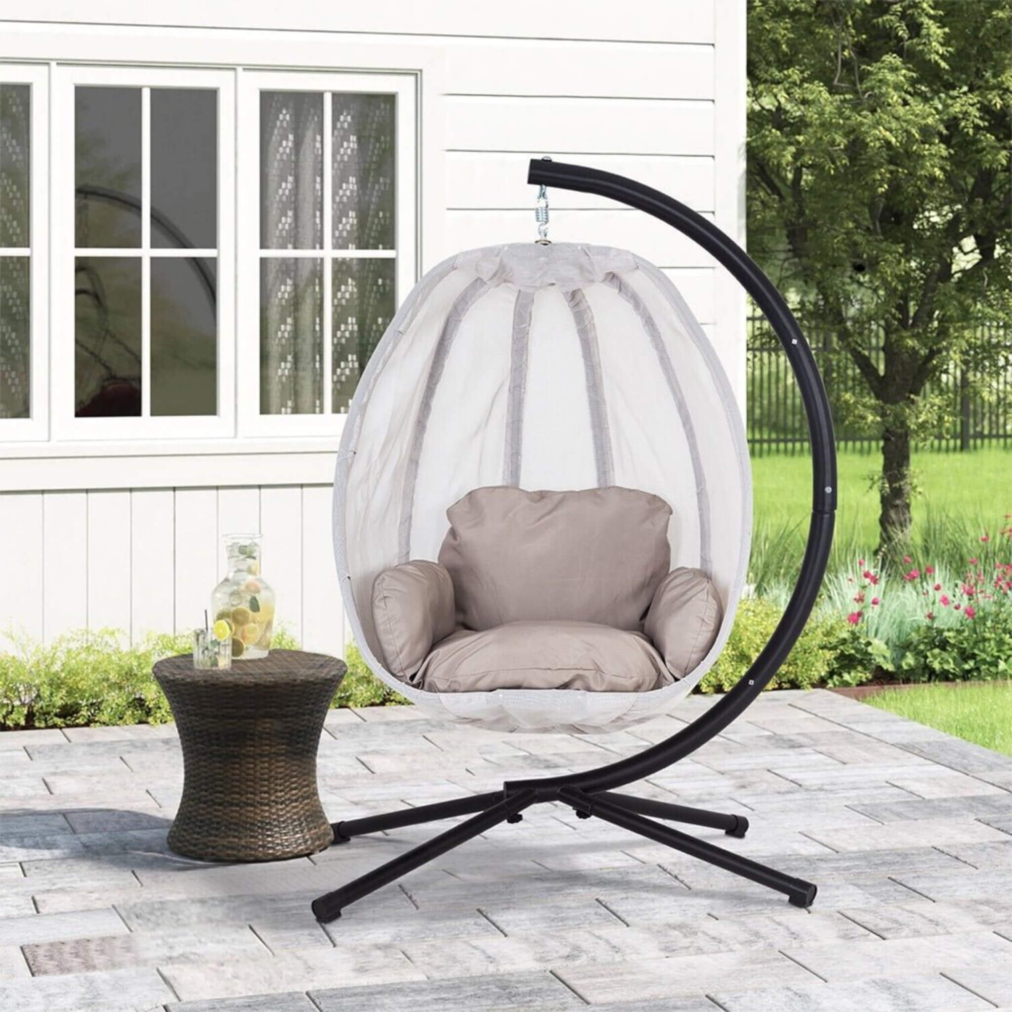 Premium 70-Inch Outdoor Hammock Egg Swing Chair With Stand