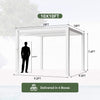 Premium White Outdoor Metal Louvered Pergola With Drainage System