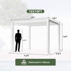 Premium White Outdoor Metal Louvered Pergola With Drainage System