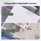 Premium White Outdoor Metal Louvered Pergola With Drainage System