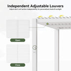 Premium White Outdoor Metal Louvered Pergola With Drainage System
