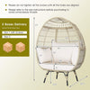 Premium 57-Inch Oversized Rattan Patio Egg Lounge Chair With Cushions