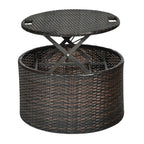 Premium 76-Inch Round Outdoor Patio Rattan Daybed W/ Canopy & Table