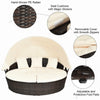 Premium 76-Inch Round Outdoor Patio Rattan Daybed W/ Canopy & Table