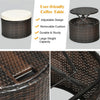 Premium 76-Inch Round Outdoor Patio Rattan Daybed W/ Canopy & Table
