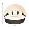 Premium 76-Inch Round Outdoor Patio Rattan Daybed W/ Canopy & Table