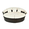 Premium 76-Inch Round Outdoor Patio Rattan Daybed W/ Canopy & Table