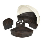 Premium 76-Inch Round Outdoor Patio Rattan Daybed W/ Canopy & Table