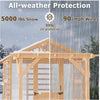 Premium Walk-In Spruce Wood Greenhouse with Pergola and Shelves