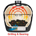 Oval Large 300 All-In-One Ceramic Kamado Grill W/ Cradle, Side Shelves & Stainless Steel Grates