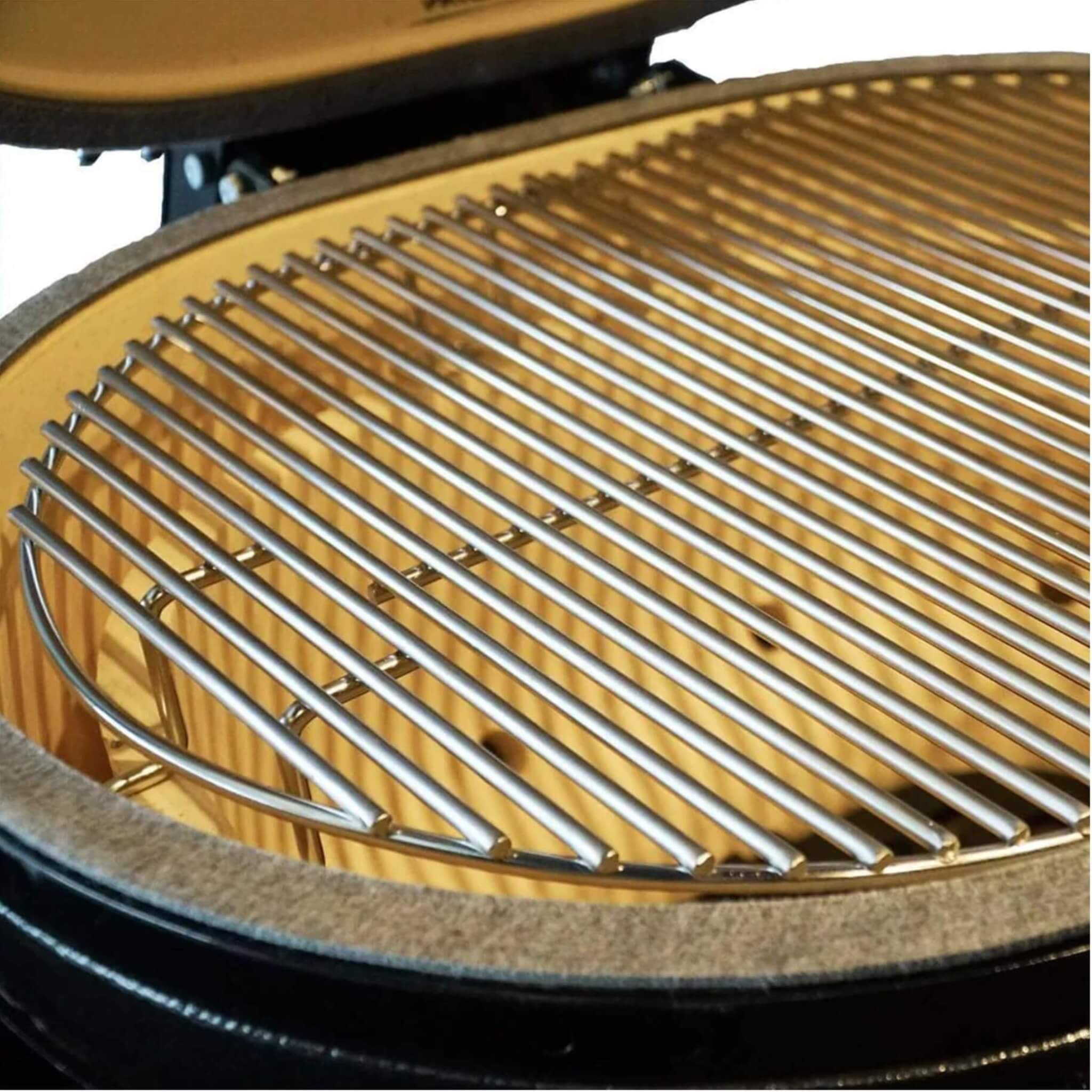 Oval Large 300 All-In-One Ceramic Kamado Grill W/ Cradle, Side Shelves & Stainless Steel Grates