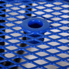 Large 46-Inch Heavy-Duty Round Outdoor Steel Picnic Table With Umbrella Hole