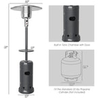 Outdoor Heater Propane Standing LP Gas Steel with Table
