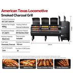 Professional Texas Style Wood or Charcoal Smoker - Outdoor Low & Slow Smoker