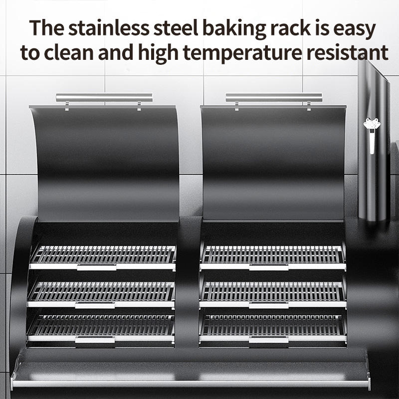 Professional Texas Style Pellet or Charcoal Smoker - Low & Slow Smoker for outdoor cooking