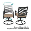 Outdoor Gas Fire Pit Table Set W/ Cushioned Swivel Dining Chairs, 5PCS
