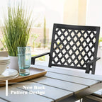 Outdoor Gas Fire Pit Table Set W/ Cushioned Swivel Dining Chairs, 5PCS