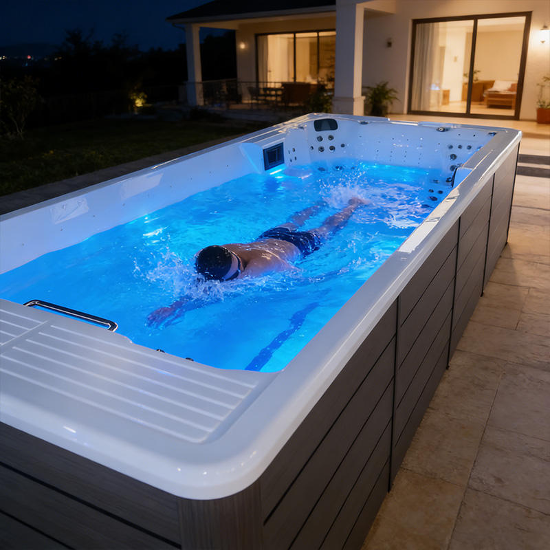 Dual Zone Swim Spa Pool Outdoor with Balboa System 7 Person Hot Tub Hydro Jet Swim Spa Pool Spa