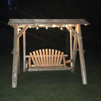 Wooden Porch Swing with Canopy