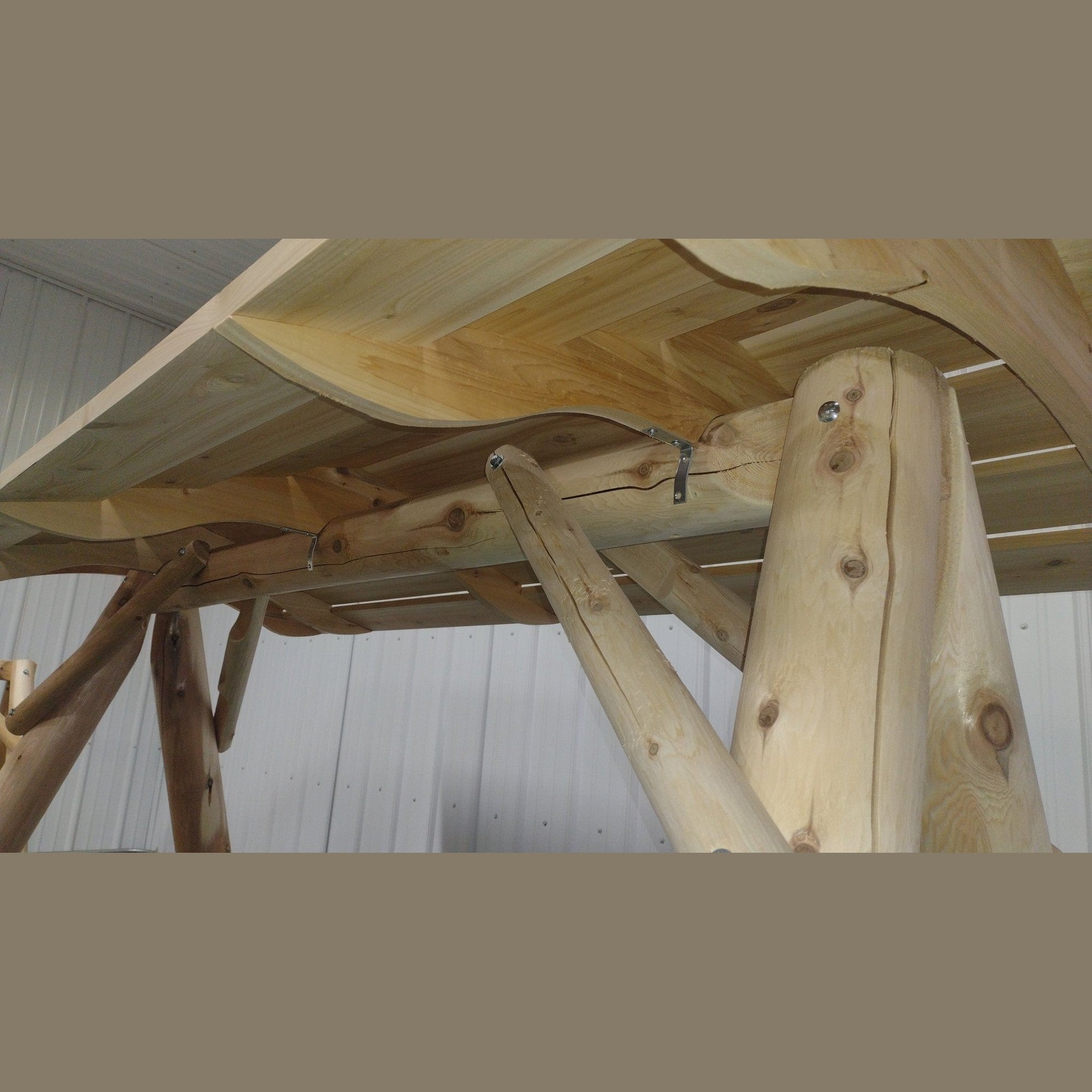 Wooden Porch Swing with Canopy