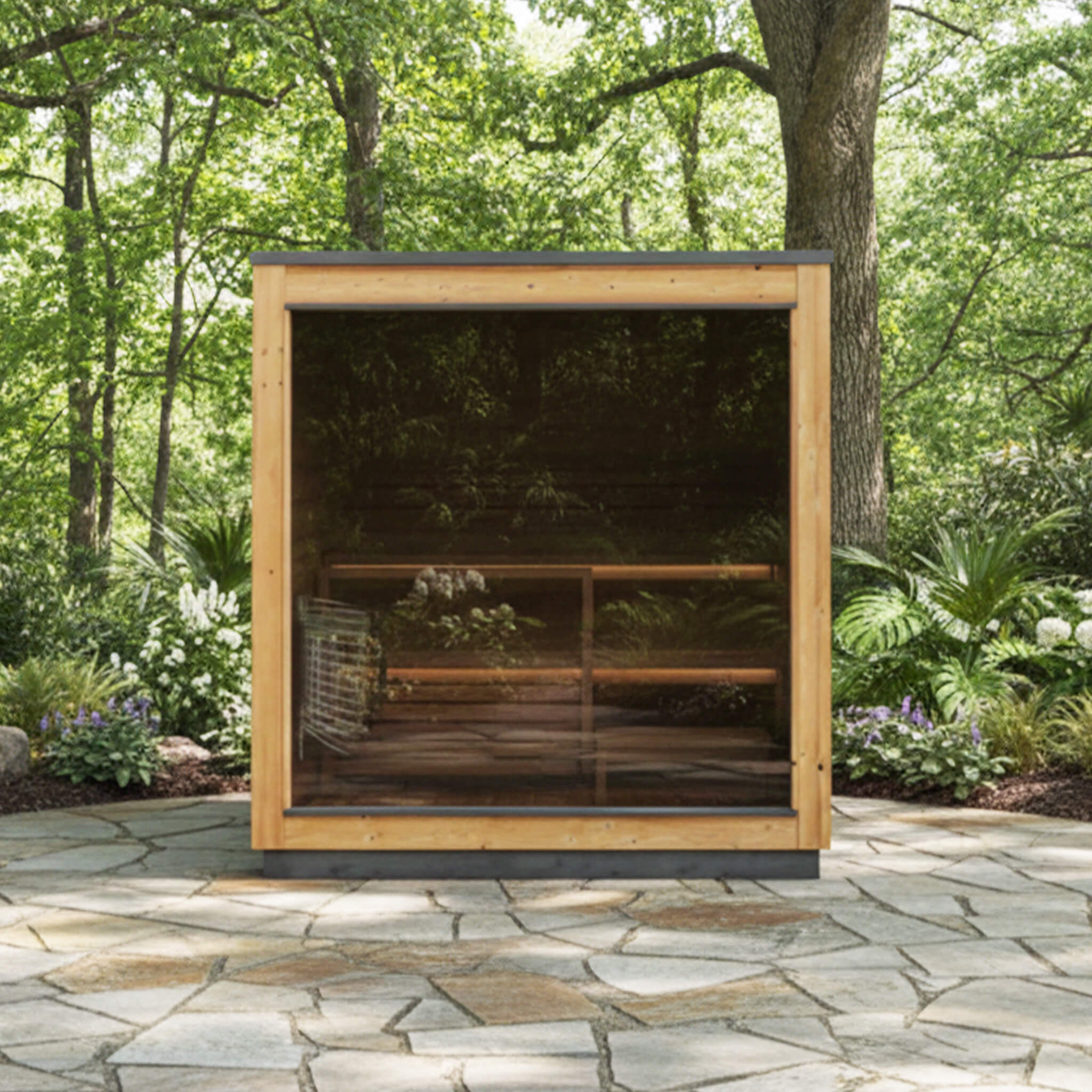 Nordic Dawn 4-Person Fully-Assembled Outdoor Sauna Cabin [Made-To-Order] [14-KIR-4555]
