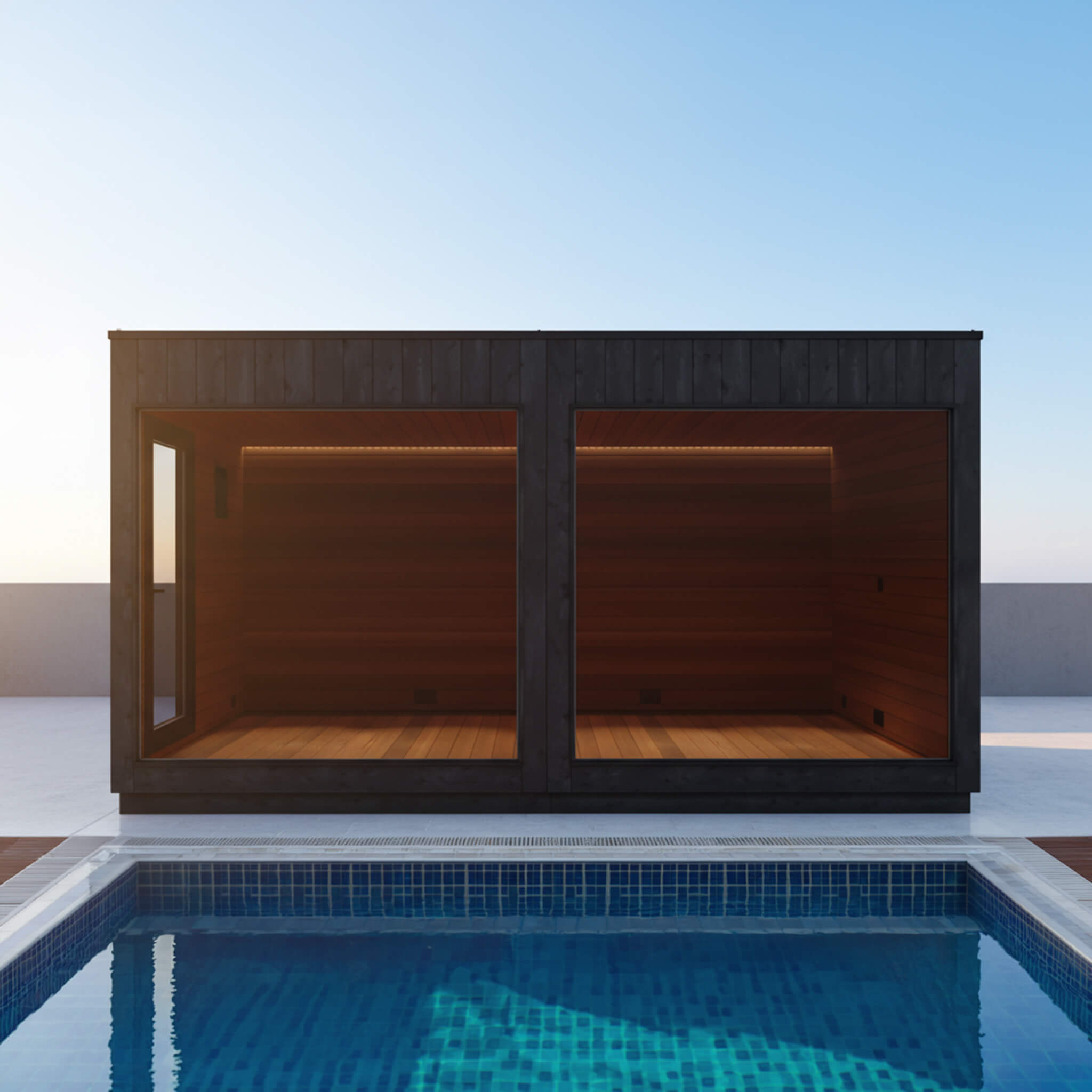 Nordic Misty XL 1-Entrance Outdoor Sauna / Lounge / Office / Gym [Made-To-Order] [14-KIR-3879/80]