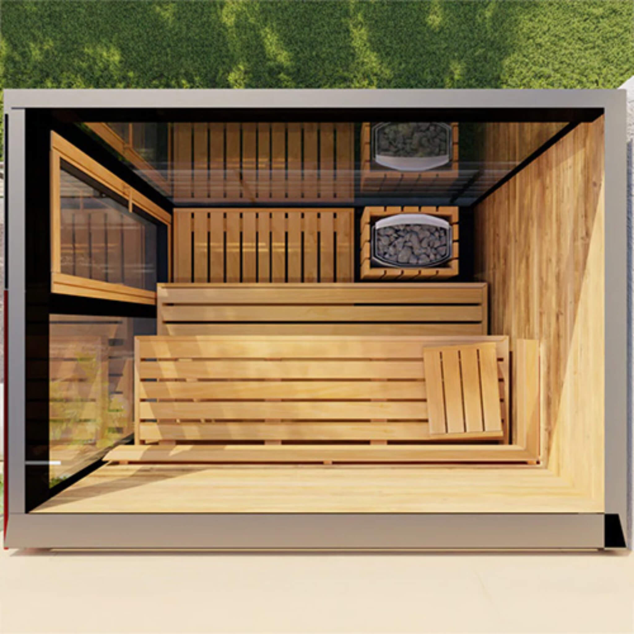 Vera 3-Person Fully-Assembled Outdoor Sauna Cabin [Made-To-Order] [14-VERADL/R]