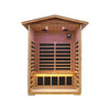 The Ignis 2-Person Ultra-Low EMF Mahogany Outdoor Infrared Sauna with Bluetooth Speakers