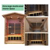 The Ignis 2-Person Ultra-Low EMF Mahogany Outdoor Infrared Sauna with Bluetooth Speakers
