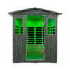 The Eterna 4-Person Full-Spectrum Low EMF Carbonized Composite Infrared Sauna Room with Bluetooth Speakers