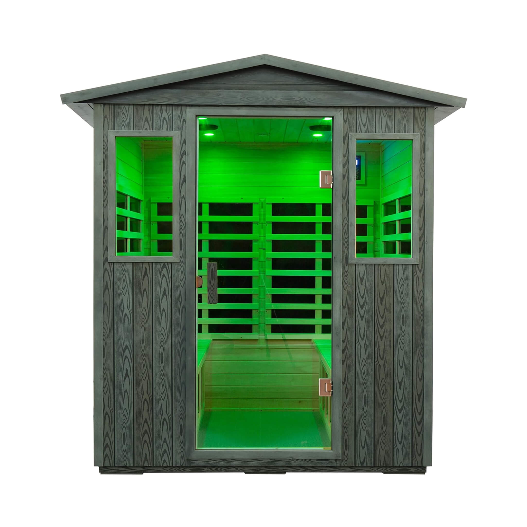 The Eterna 4-Person Full-Spectrum Low EMF Carbonized Composite Infrared Sauna Room with Bluetooth Speakers